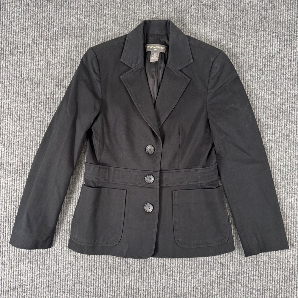 Banana Republic Womens Blazer Blackโ Jacket Fitted Career Officecore Y2K Vintage